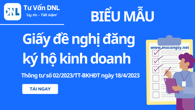 Mẫu giấy đề nghị đăng ký hộ kinh doanh cá thể [Cập nhật mới nhất]